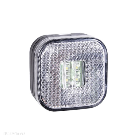 Lampa gabarit auto BestAutoVest 12/24V cu LED, patrata, culoare Alba, 64x64mm, 1buc - 1