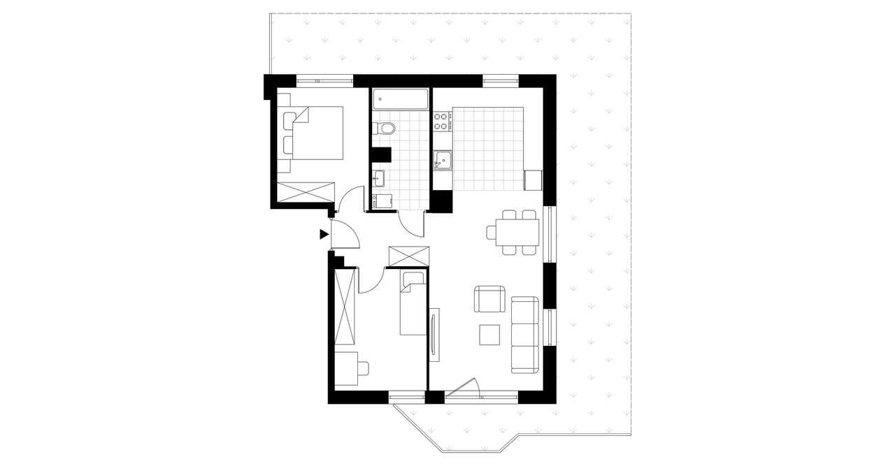 3-pokojowe mieszkanie 60m2 + ogródek Bezpośrednio - Pełny obrazek: 2/7