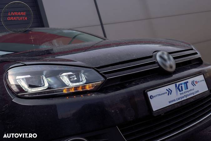 Faruri LED VW Golf 6 VI (2008-2013) Design Golf 7 3D U Design Semnal LED Dinamic- livrare gratuita - 17