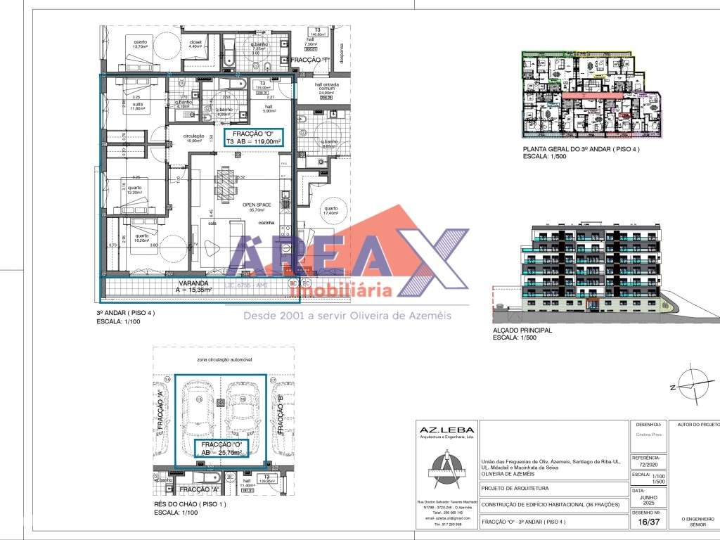 FRAÇÃO O - 3º andar - T3 - 2 lugares de garagem - Grande imagem: 2/15