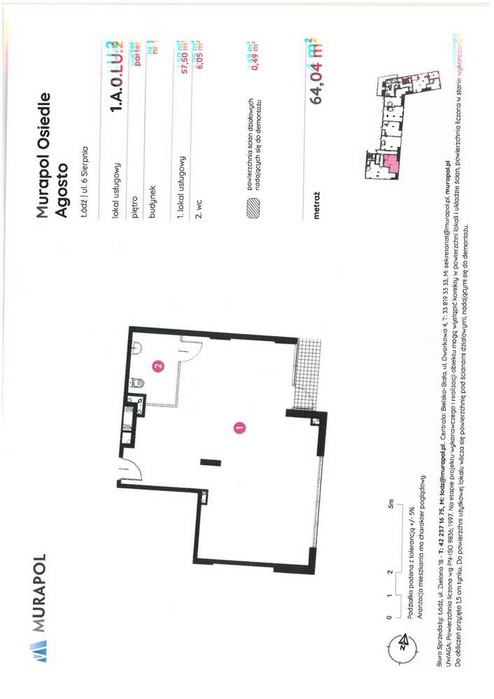 Do wynajęcia 64 m2 - Pełny obrazek: 5/5
