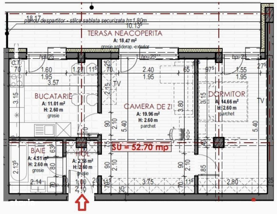 Apartament 2 camere 52mp, terasa 18 mp, FINISAT NOU, zona Terra - Imagine principală: 1/1