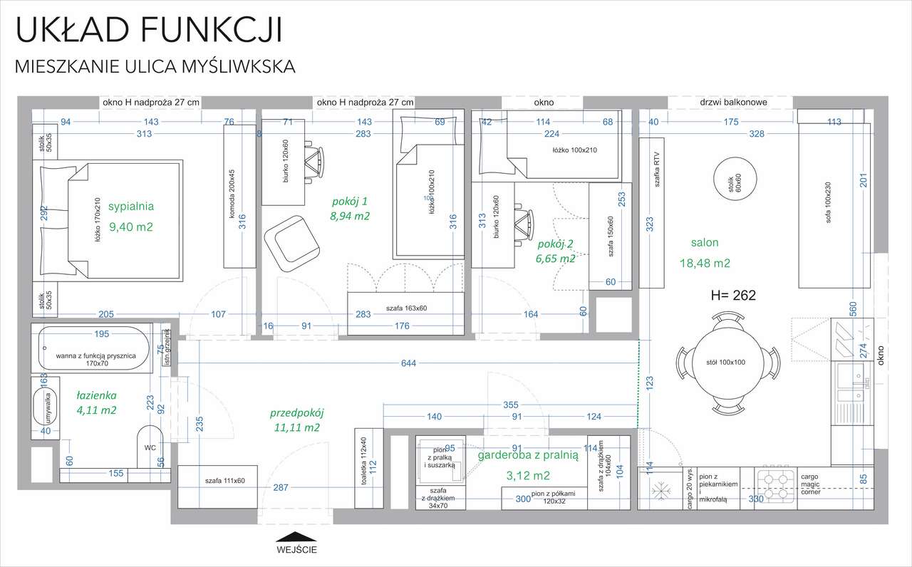 4 pokoje, klimatyzacja, balkon, gotowe do wejścia.-15