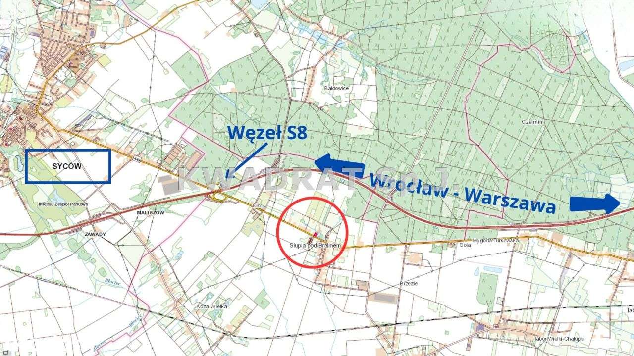 Działka 10 arów Słupia pod Bralinem - przy Dk nr 8 - Pełny obrazek: 4/4