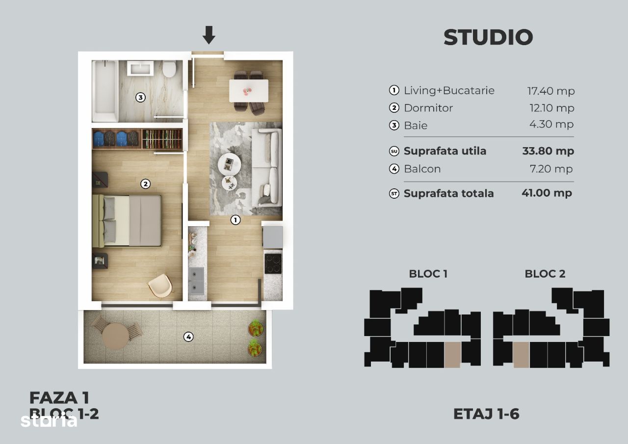 Apartament 2 camere, metrou Berceni 4 min.