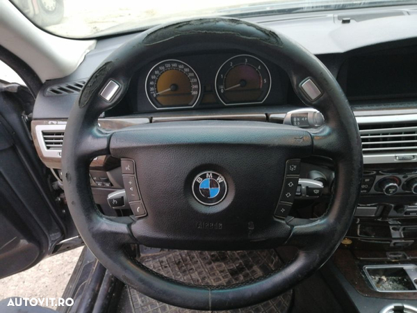 Volan Piele 4 Spite Gol Uzat pentru Retapitare BMW Seria 7 E65 E66 730 Facelift 2001 - 2008 - 3