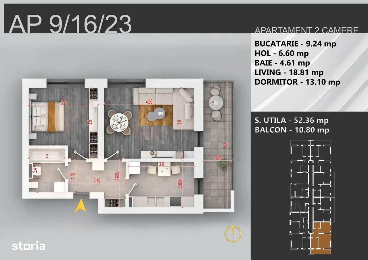 Apartament 3 camere decomandat Theordor Pallady Metrou-3