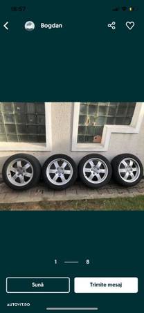 Jante Audi A3 A4 A5 cu cauc 225/50/R17 iarna dot 2014 4-5 mm 75jx17 et 28 - 1