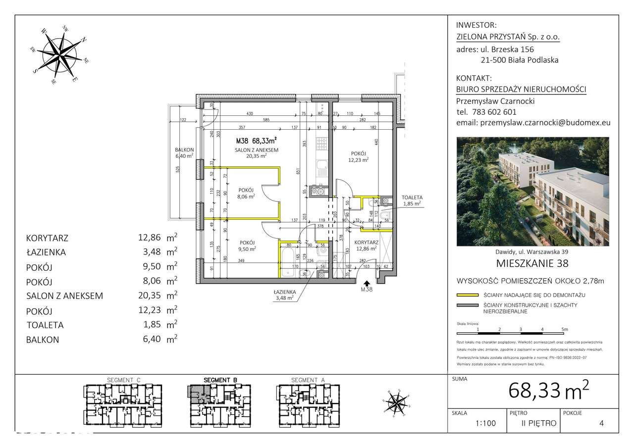 4-pokojowe mieszkanie 68m2 + balkon - Pełny obrazek: 2/6