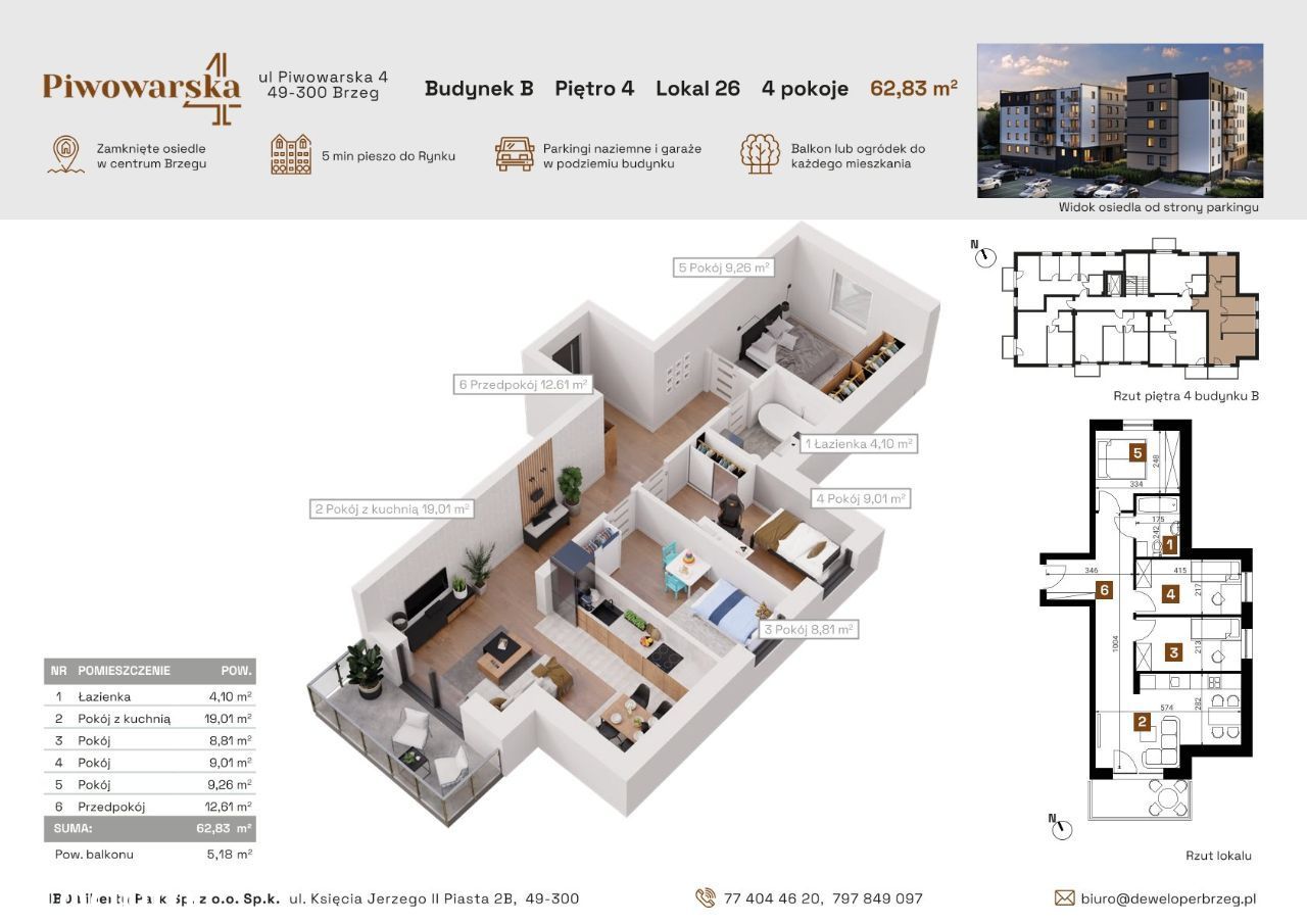 Mieszkanie o powierzchni 62,83 m2