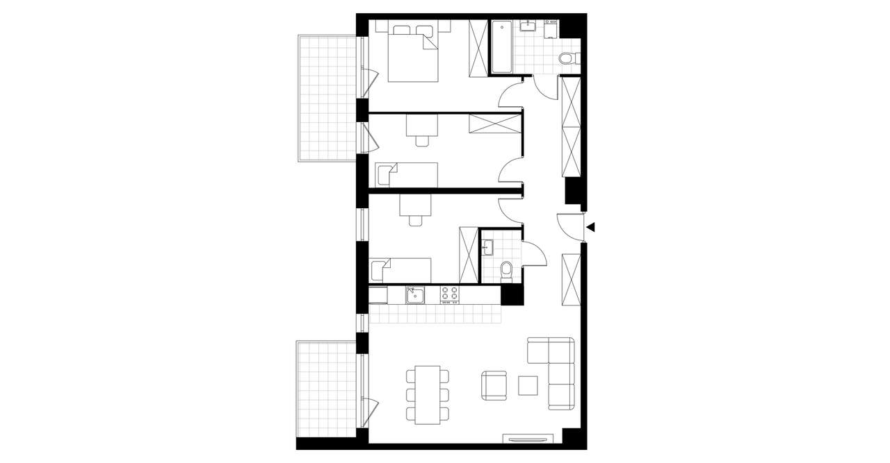 4-pokojowe mieszkanie 87m2 + 2 balkony - Pełny obrazek: 3/8