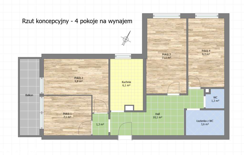 3 Pokojowe Mieszkanie z Wygodnym Balkonem-13