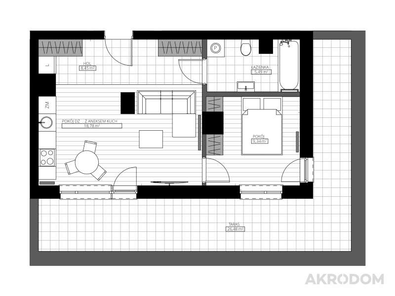 => SŁONECZNY TARAS 26 m2 <= OSTATNIE PIĘTRO !!!-1