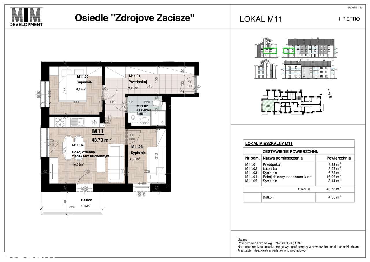 Osiedle Zdrojove Zacisze Busko-Zdrój | Mieszkanie BM11 - 43,73 m2 - Pełny obrazek: 2/7