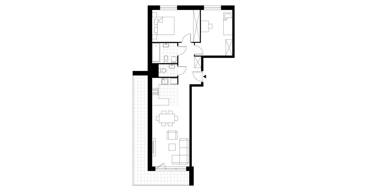 3-pokojowe mieszkanie 60m2 + balkon Bezpośrednio - Pełny obrazek: 3/8