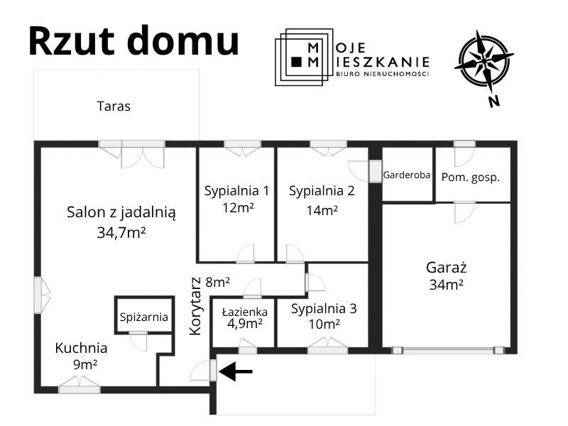 Energooszczędny i nowoczesny dom parterowy z garażem - m. Głęboczek-18