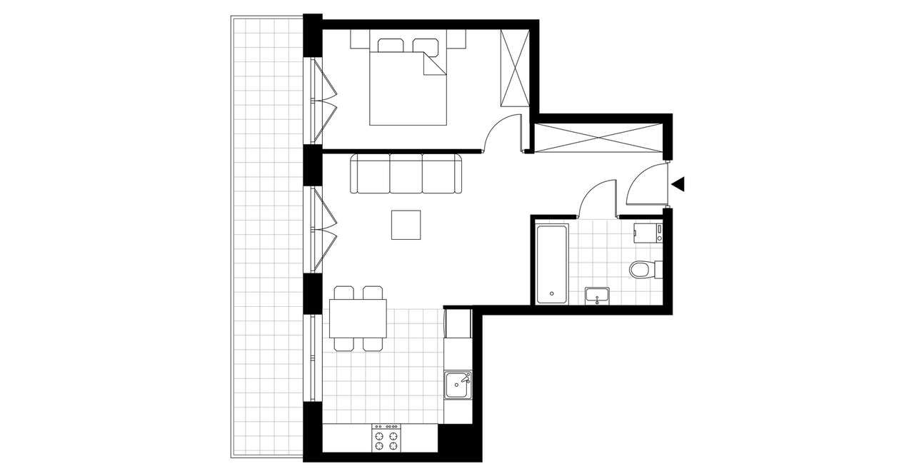 2-pokojowe mieszkanie 43m2 + balkon Bez Prowizji - Pełny obrazek: 3/8
