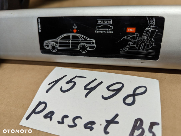 Bagażnik dachowy belki poprzeczki Volkswagen Passat B5, Skoda Superb 1 sedan - 6