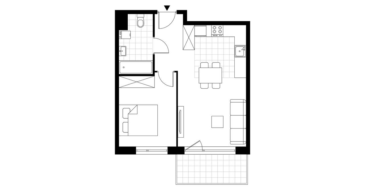 2-pokojowe mieszkanie 39m2 + balkon - Pełny obrazek: 3/8