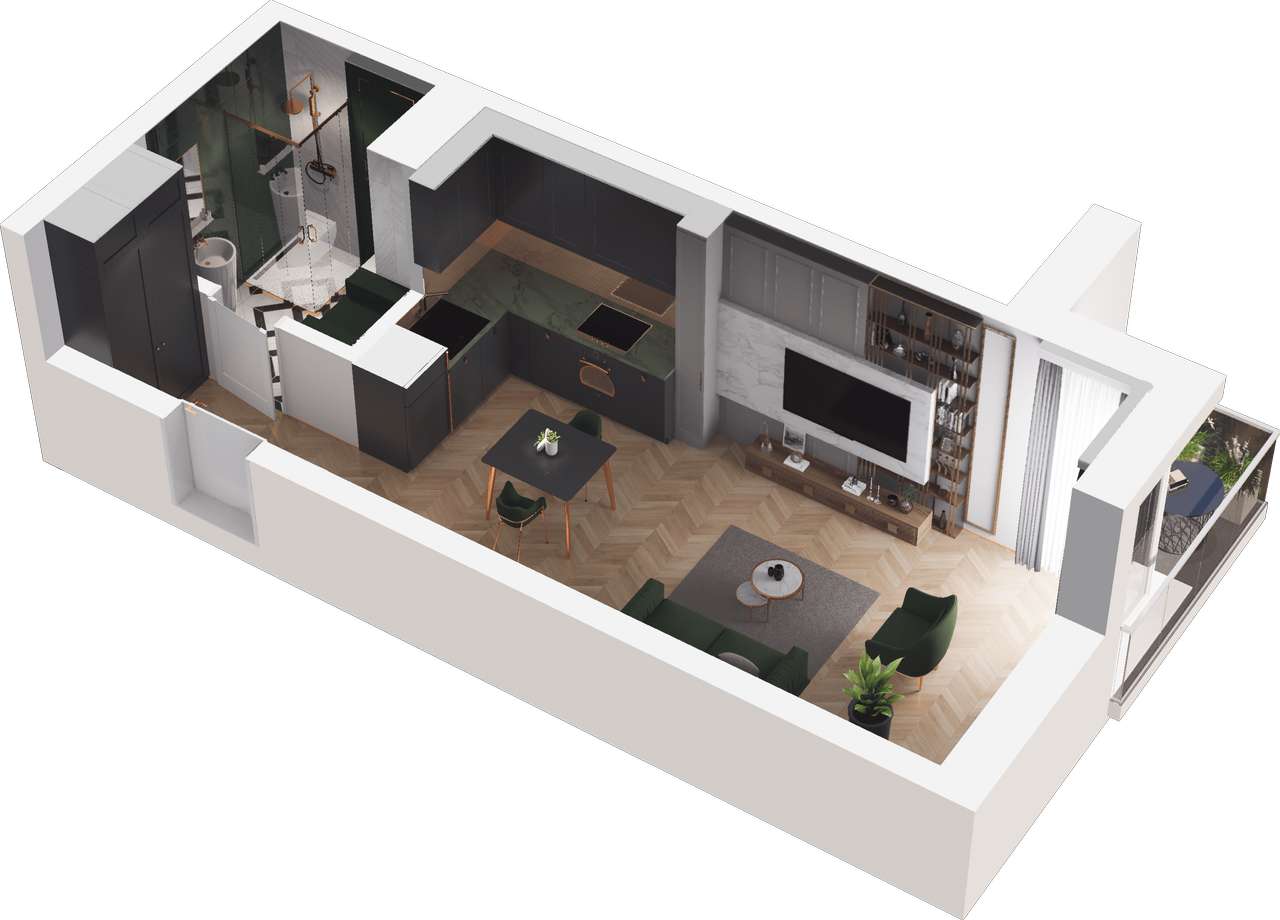 Zagajnikowa | nowe gotowe mieszkania przy parku | kawalerka - Pełny obrazek: 2/9