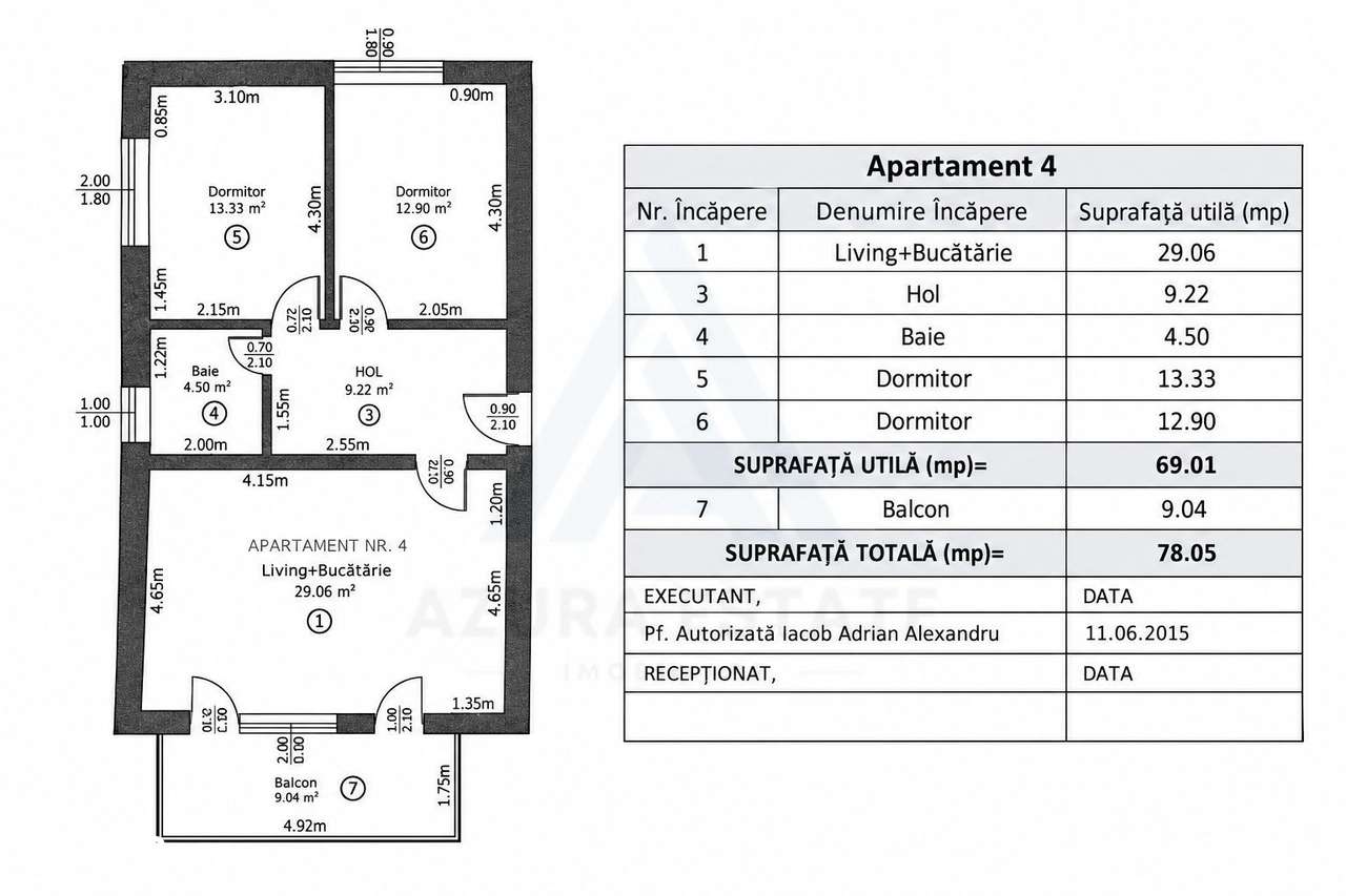 Apartament 3 camere 70 mp utili etaj 1 cu 2 locuri parcare pe D Renard-12