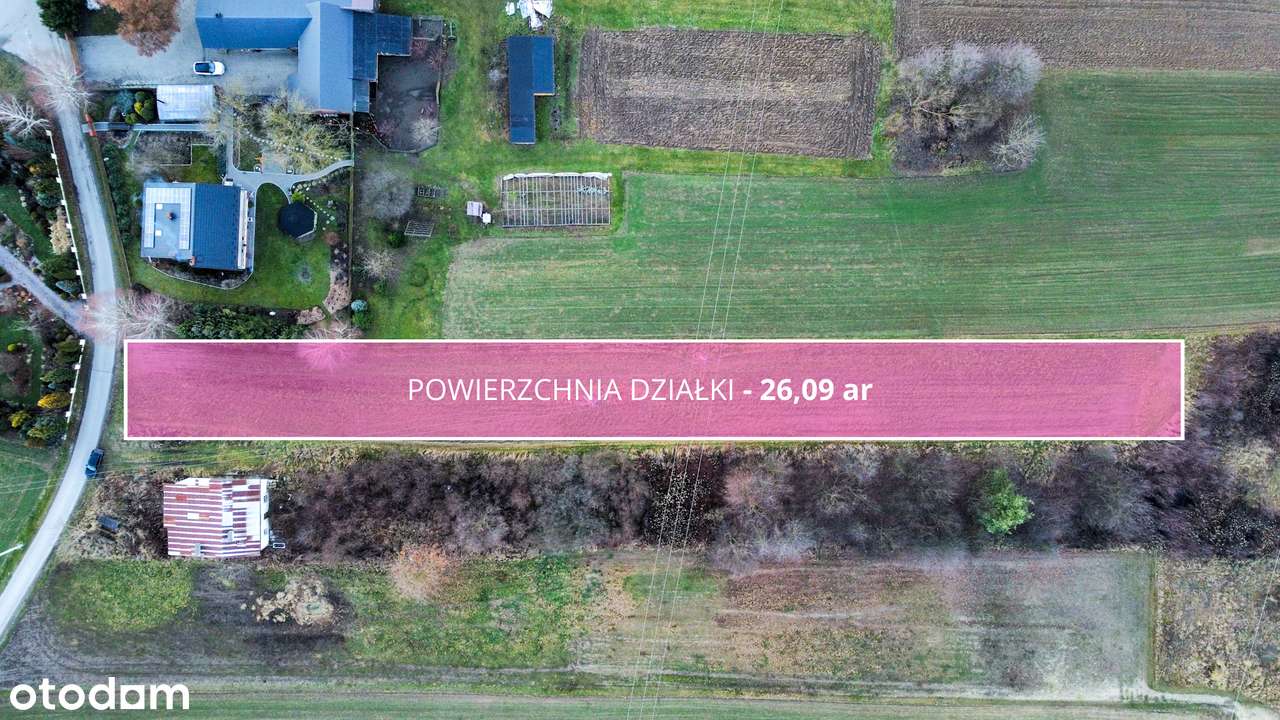 Działka 26 ar pod budowę domu, media przy granicy – Kępie Zaleszańskie - Pełny obrazek: 2/6