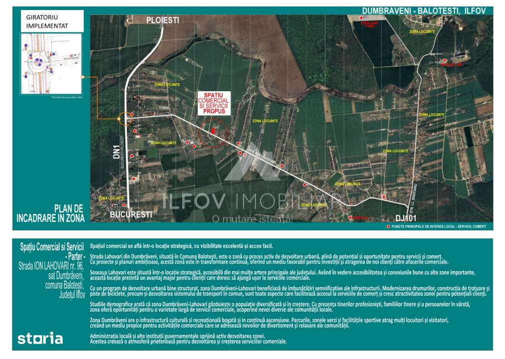 Teren intravilan Balotesti, autorizatie construire spatiu comercial 58-5