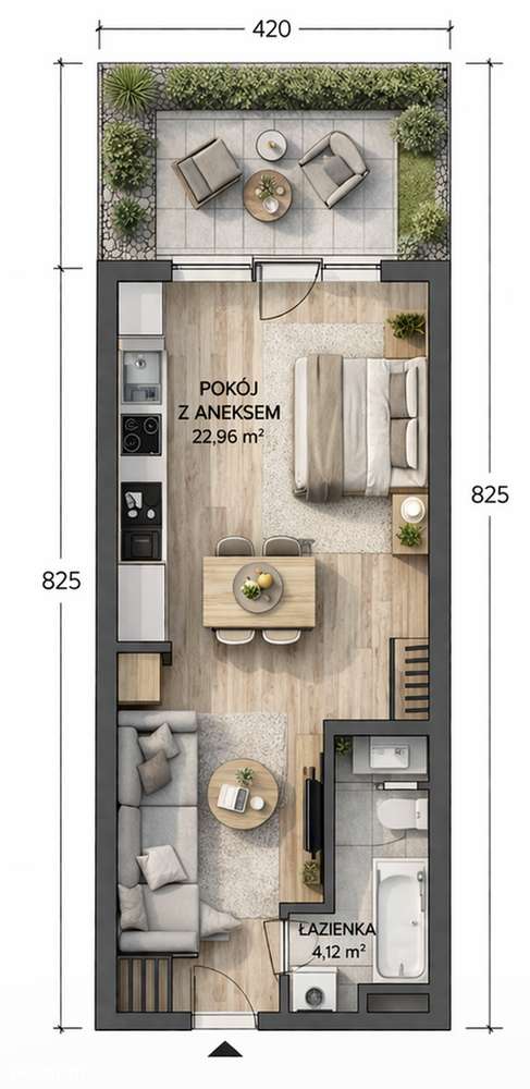 2 pokoje | Balkon Malta & Posnania inwestycja do aranżacji lokalizacja - Pełny obrazek: 3/15