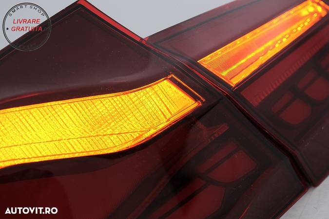 Stopuri OLED BMW Seria 5 F10 (2011-2017) Rosu Clar cu semnal dinamic- livrare gratuita - 13