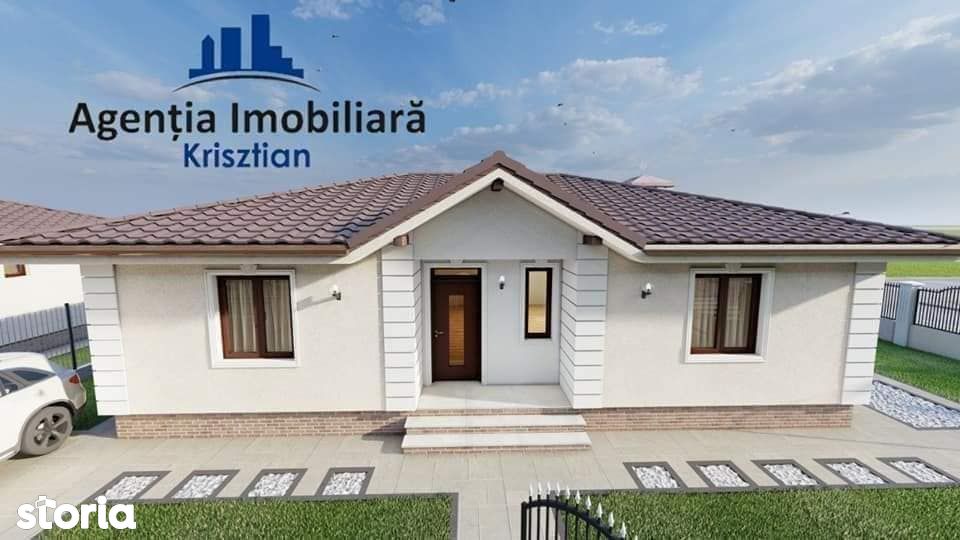 Case noi parter stil mediteranean situate la intrare în Paulești
