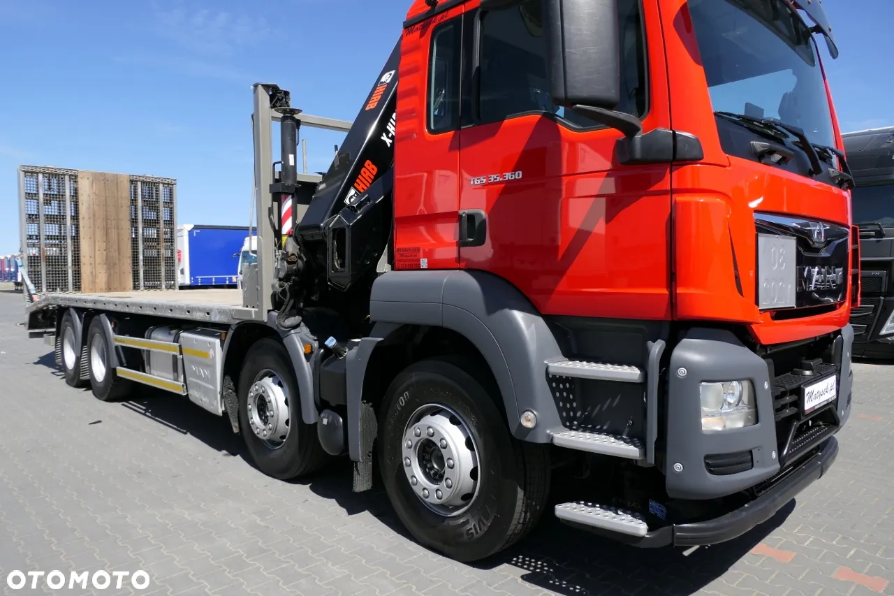 MAN TGS 35.360 / 8x2 -4 / LAWETA / + HDS HIAB 188 wysów: 8,5 m / NAJAZDY HYDRAULICZNE / EURO 6 / WCIĄGARKA / NA PODUSZKACH - 12