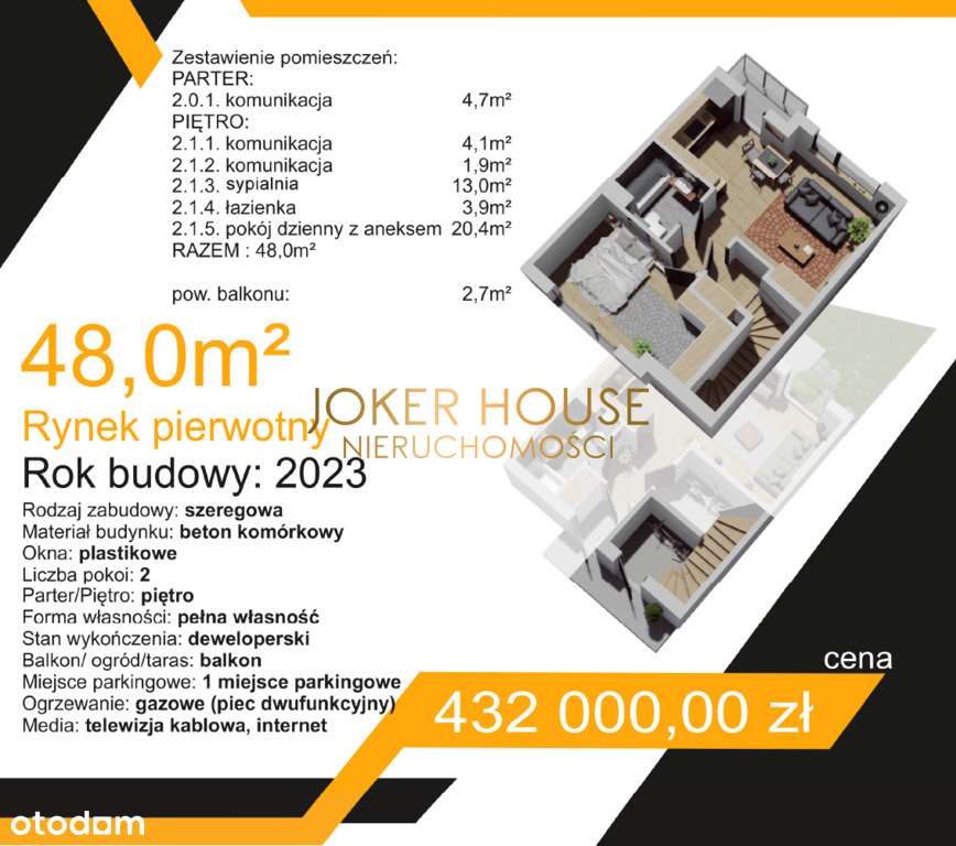 2 pokoje. 1 balkon. 0 stresu. - Pełny obrazek: 4/8