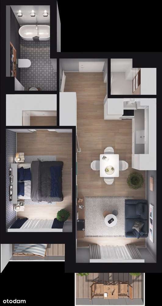 Pruszcz Park E - B.33 zachodnie 2-pok. 43,12 m2 z garderobą - gotowe! - Pełny obrazek: 4/20