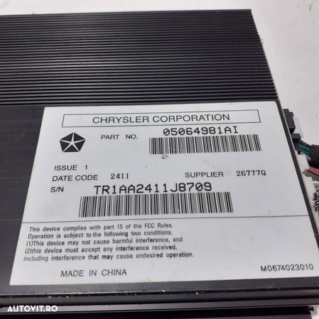 Amplificator audio Chrysler 300C 3.6B 2010-2021 | 05064981AI - 4