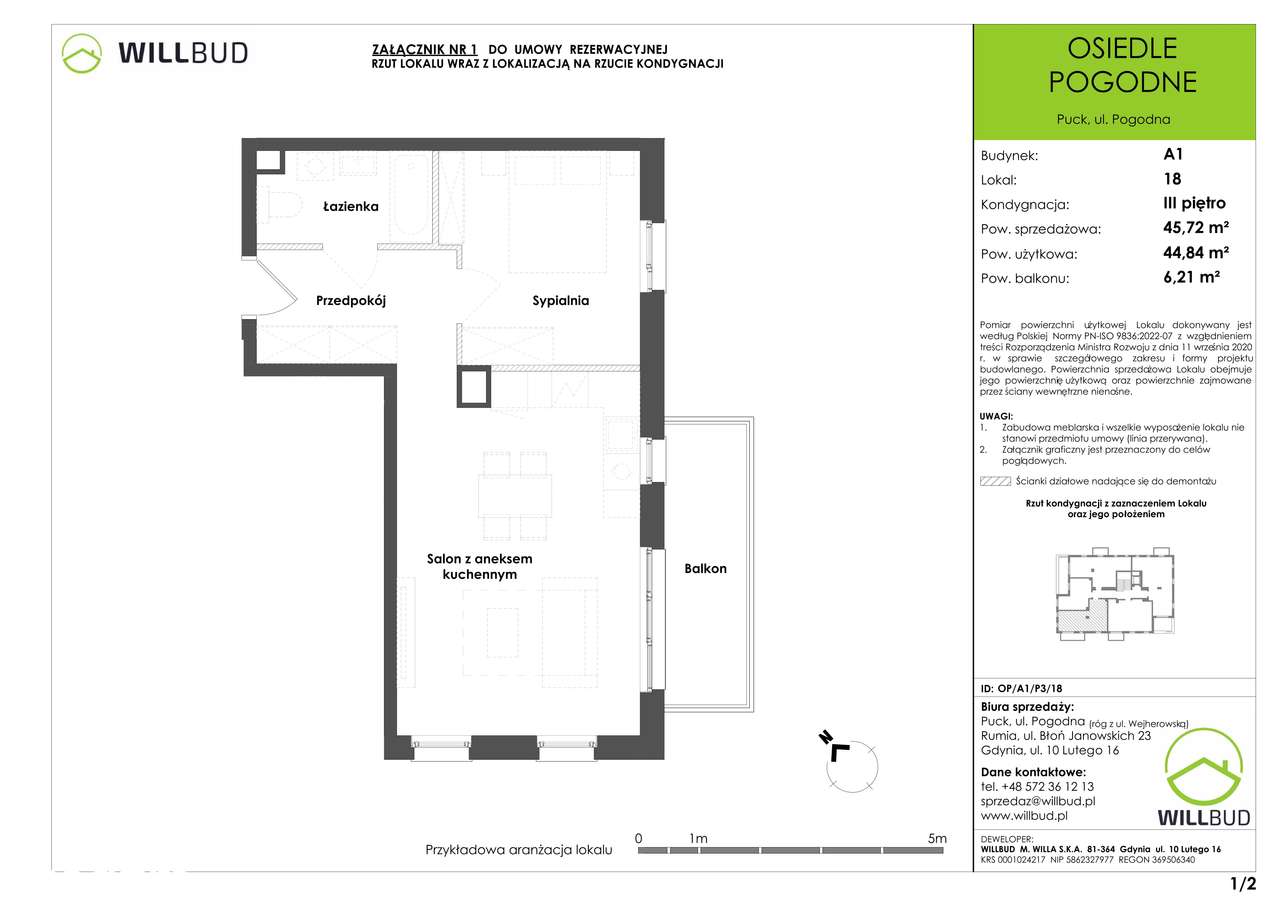 Osiedle Pogodne | mieszkanie 2-pok. | OP/A1/P3/18 - Pełny obrazek: 2/7