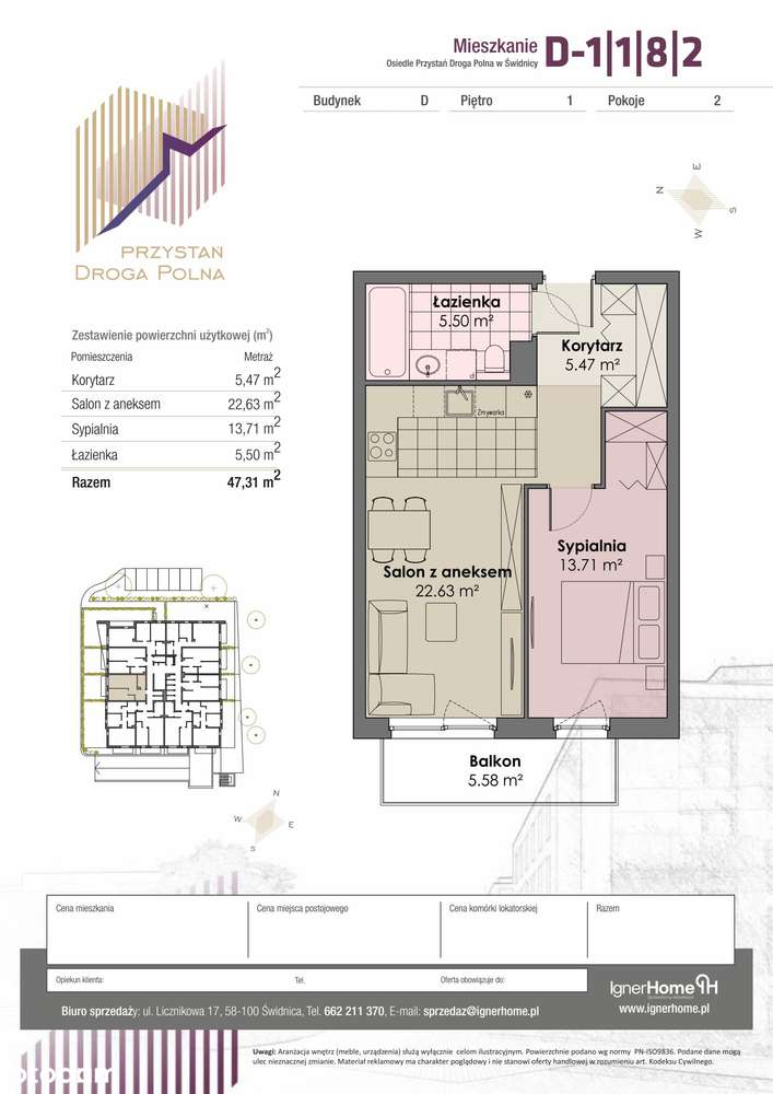 Mieszkanie 2 pok.+ miejsce naziemne+komórka - Pełny obrazek: 2/7