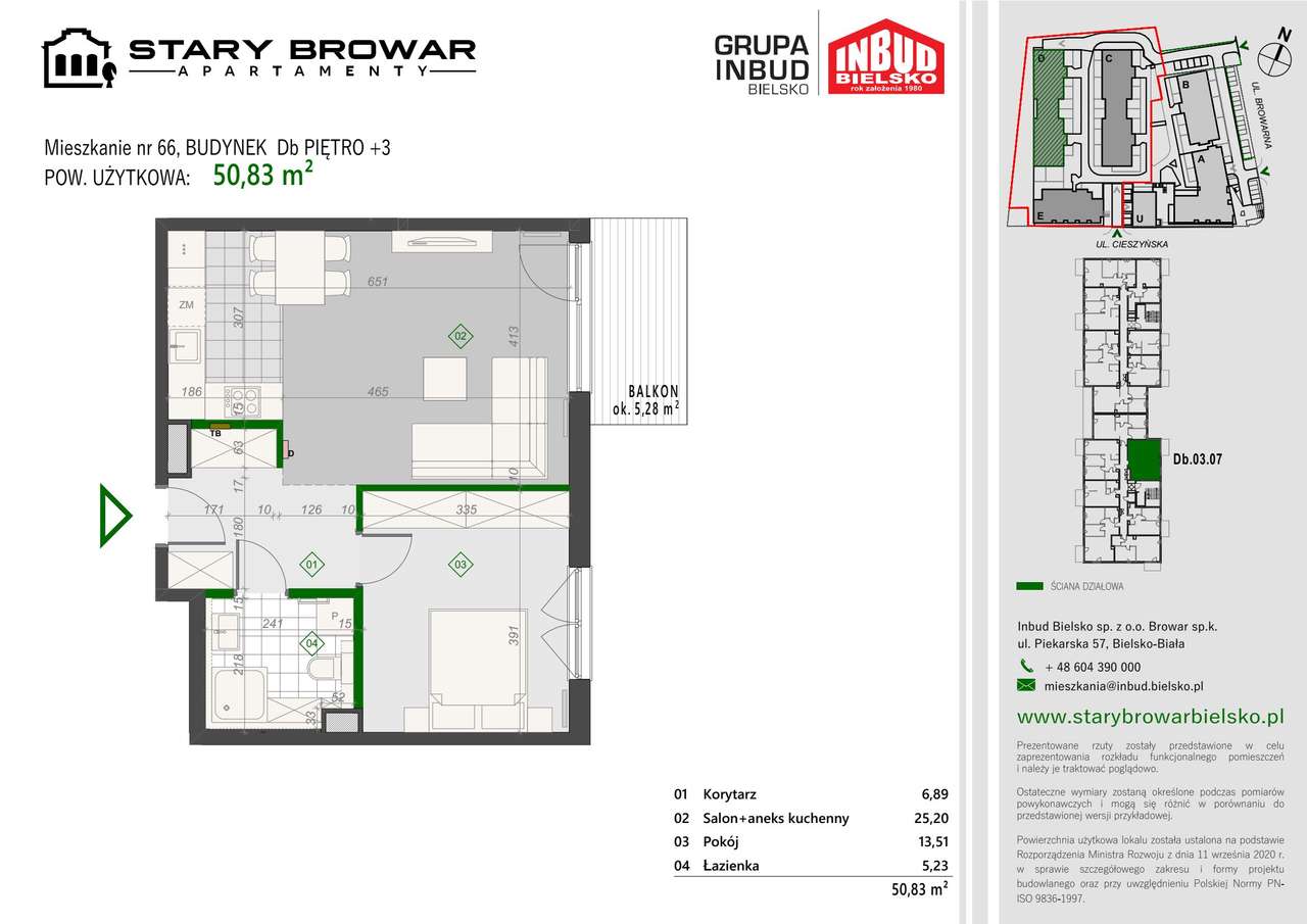 Stary Browar | mieszkanie 2-pok. | D_66 - Pełny obrazek: 2/7