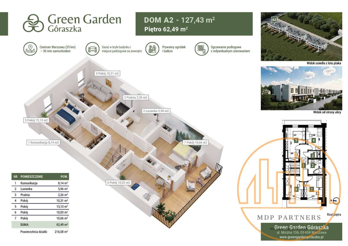 3m wys.  z ogródkiem 129m2 i garażem! 5min do S17-6