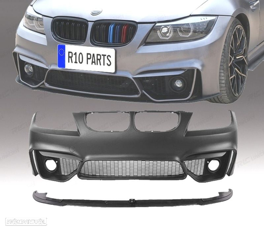 PARA-CHOQUES FRONTAL PARA BMW E90 E91 08-12 LOOK M4 GRELHAS NEVOEIRO + SPOILER LIP - 1