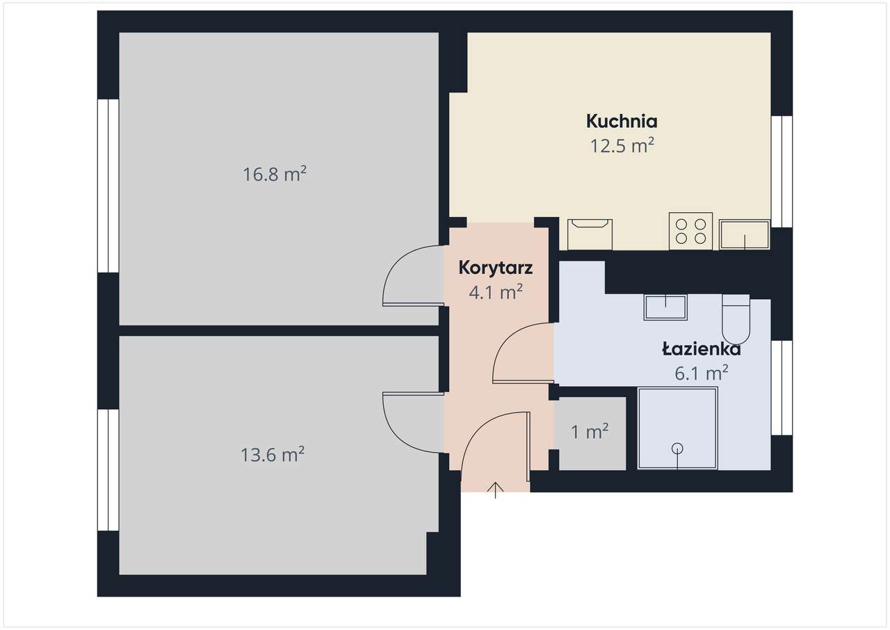 Tanie mieszkanie 3 pokoje , I piętro,  Srocko k. Stęszewa-12