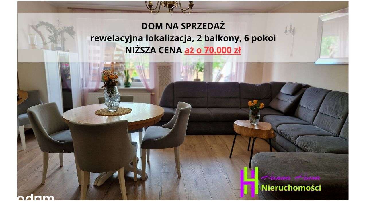 Komfortowy DOM w nowej niższej cenie - 6pokoi, 2 balkony, lokalizacja