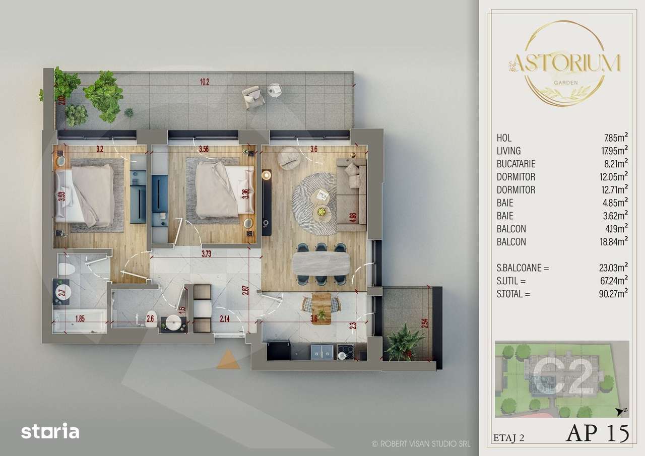 AP 3CAM. + LOC DE PARCARE INCLUS / MUTARE IMEDIATA. ASTORIUM! - Imagine principală: 2/20