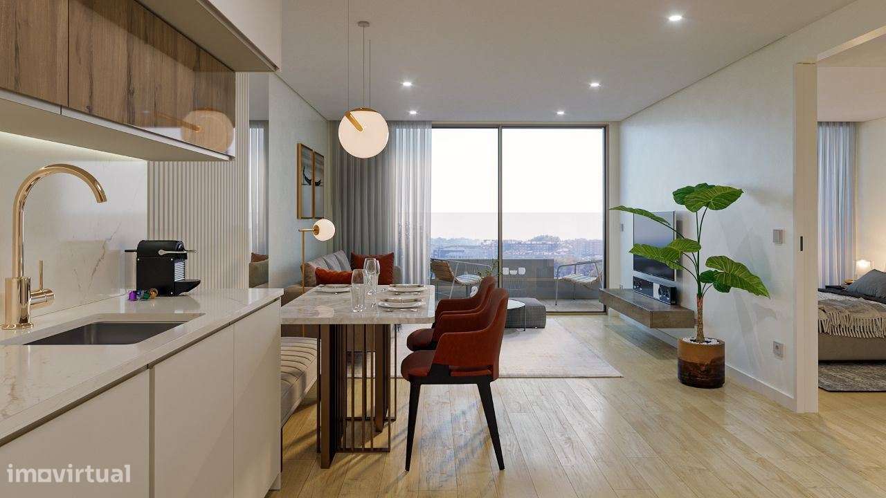 T1 Novo com varanda, garagem e eficiência energética A+-17