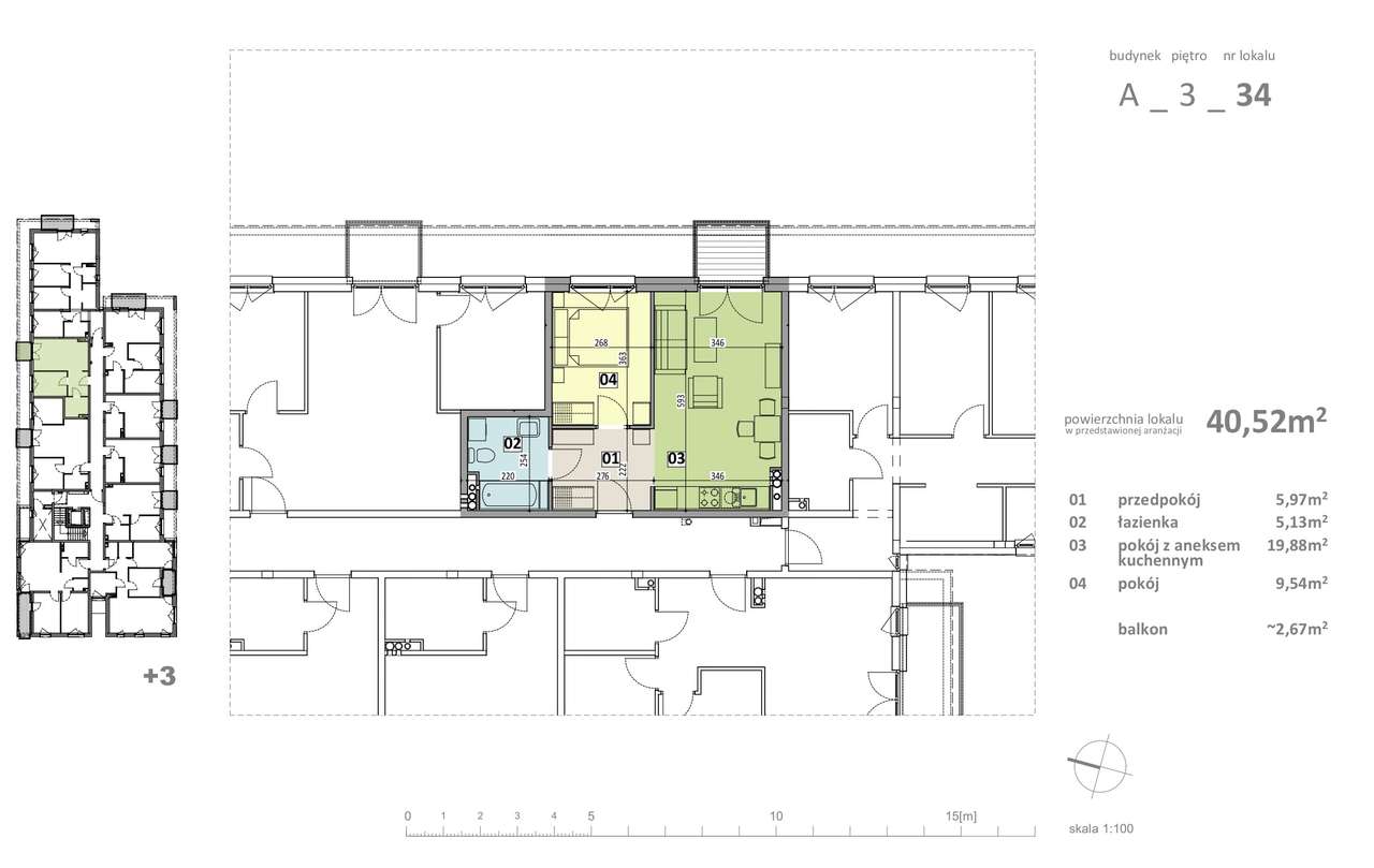 Mieszkanie 2 pokojowe, Ruczaj-11