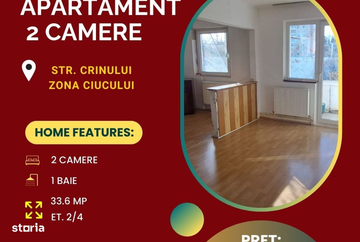 De vânzare apartament cu 2 camere în Sfântu Gheorghe! €34 900 DE VÂNZA