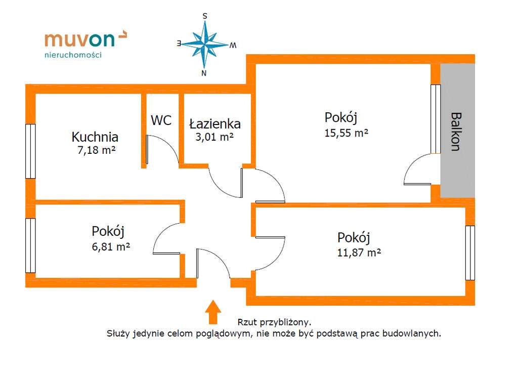 3-pok. mieszkanie 56 m2 - Nowogród Bobrzański - Pełny obrazek: 3/18