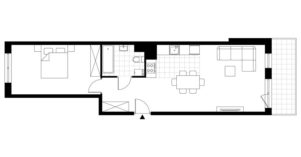 2-pokojowe mieszkanie 55m2 + balkon - Pełny obrazek: 3/8