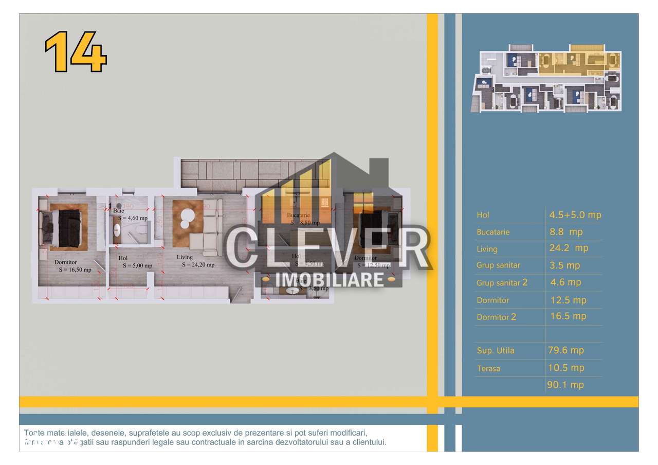 3 camere 90 mp-Pallady | Comision 0% | Metrou Nicolae Teclu