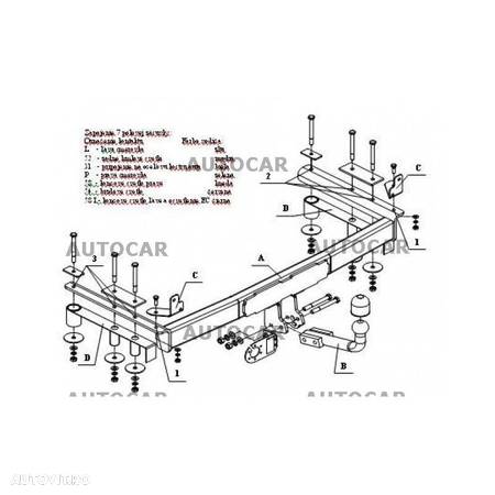 Carlig de remorcare pentru Audi 80 - 4usi, Avant, Quattro, (8C, B4) - sistem semidemontabil din 1991/09 pana 1994/11 - 6