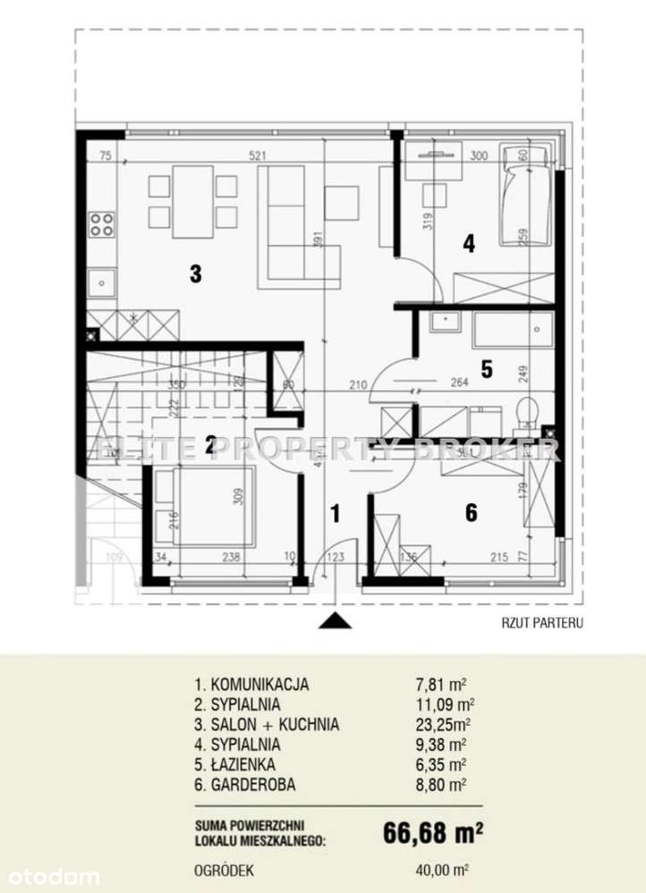 Mieszkanie 4-Pokojowe | 66,68 m² | Ogród 40 m²-1